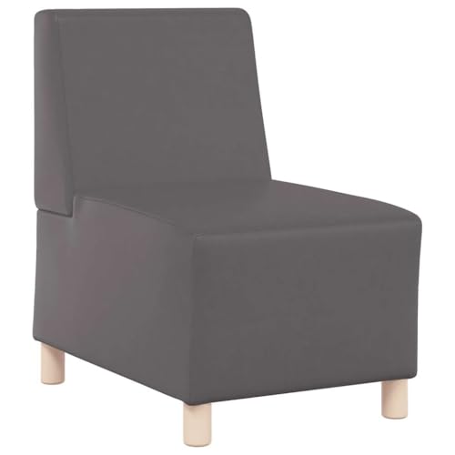 Generico Kangqiling Sofa Stuhl Grau 55 cm aus Kunstleder, grau, 4108490 von Generisch