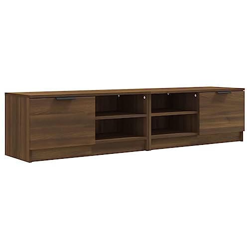 Generico Kangqiling TV-Möbel 2 Stück Eiche braun 80 x 35 x 36,5 cm aus mehrschichtigem Holz, Braun, 817122 von Generisch