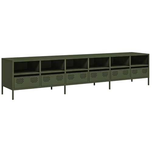 Generico Kangqiling TV-Schrank Olivgrün 202 x 39 x 43,5 cm kaltgewalzter Stahl, Grün, 3307159 Generico Kangqiling TV-Schrank Olivgrün 202 x 39 x 43,5 cm kaltgewalzter Stahl, Grün, 3307159 von Generisch