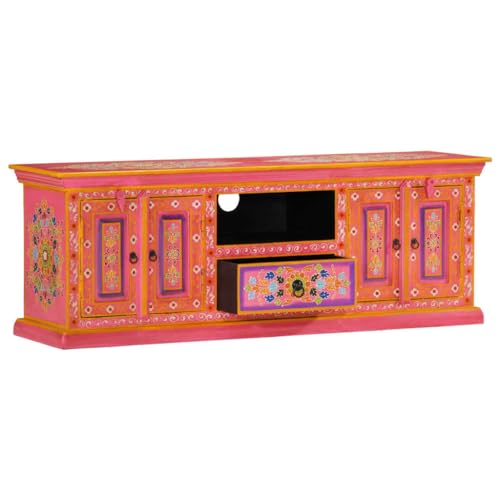 Generico Kangqiling TV-Schrank Rosa 110 x 30 x 40 cm aus Mango-Massivholz, Rosa, 353907 Generico Kangqiling TV-Schrank Rosa 110 x 30 x 40 cm aus Mango-Massivholz, Rosa, 353907 von Generisch
