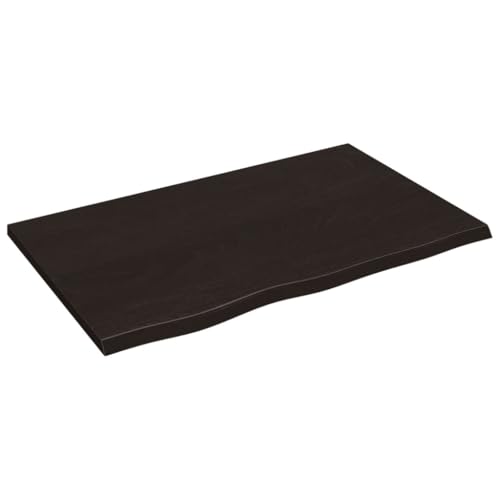Generico Kangqiling Tischplatte Dunkelbraun 80 x 50 x 2 cm Eiche massiv behandelt, Braun, 3156419 von Generisch