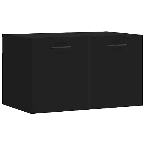 Generico Kangqiling Wandschrank Schwarz 60 x 36,5 x 35 cm aus mehrschichtigem Holz, Schwarz, 830037 von Generisch