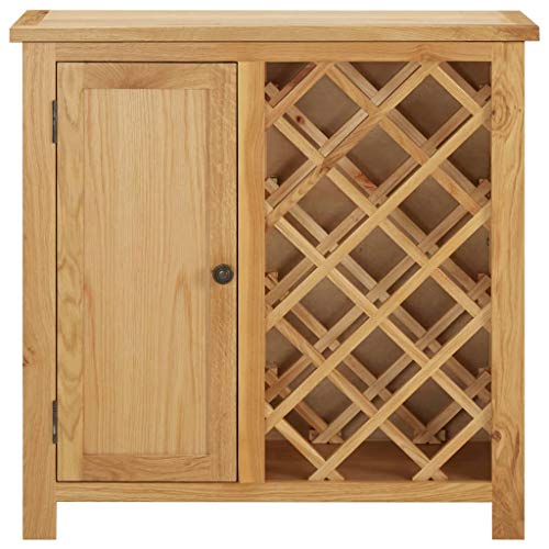 Generico Kangqiling Weinregal für 11 Flaschen 80 x 32 x 80 cm aus massivem Eichenholz, Braun, 289200 von Generisch