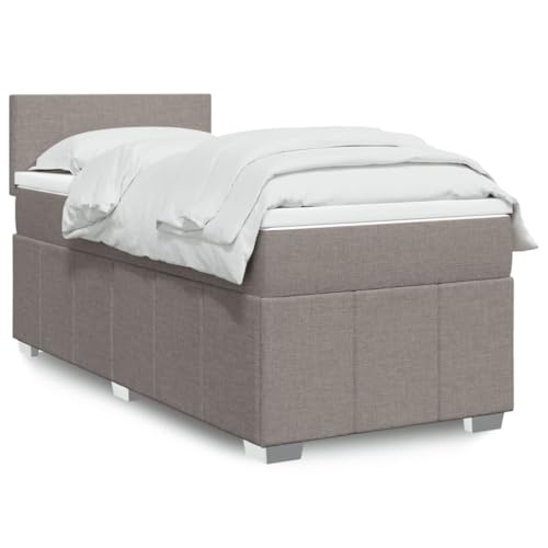 Generico Kangqiling3289192 Bettgestell mit Federkernmatratze Taupe 80 x 200 cm Stoff von Generisch