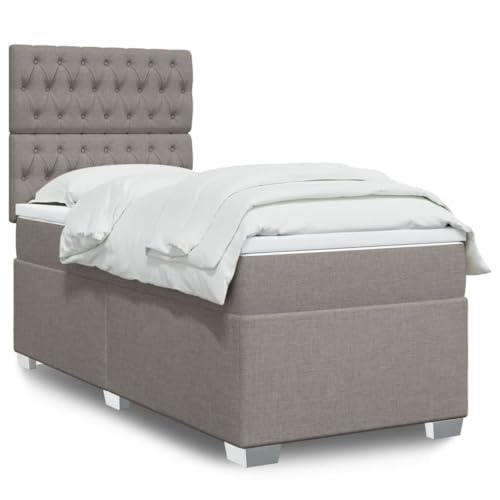 Generico Kangqiling3290326 Bettgestell mit Federkernmatratze Taupe 80 x 200 cm Stoff von Generisch