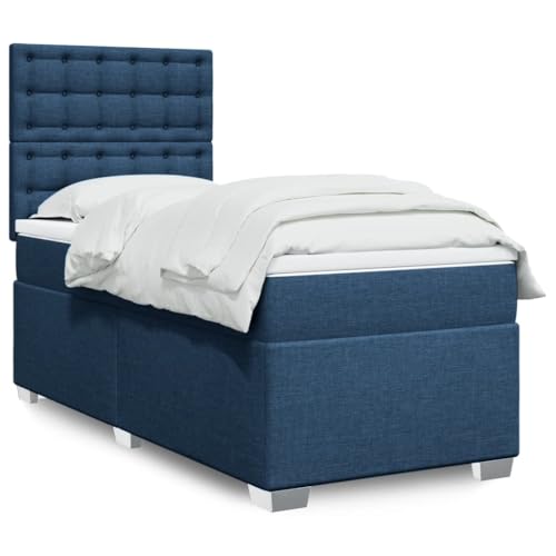 Generico Kangqiling3290335 Bettgestell mit Federkernmatratze blau 80 x 200 cm Stoff von Generisch