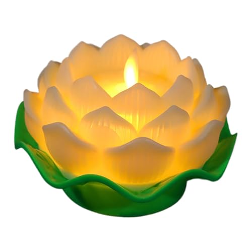 Generico Laterne Seerose – leichte Lampe ohne Flamme 180 g | brennende Seerosenkerzen | Lotusimitat | Set von künstlichen Wasserpflanzen für Teich für den Außenbereich, Zimmer von L von Generisch