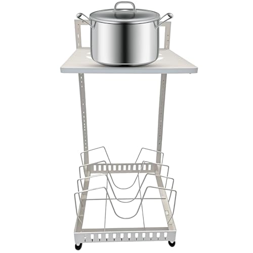 Generico Pan Rack Organizer for Cabinet - Pot and Pan Organizer | Adjustable Counter Pot Rack | Multifunctional Kitchen Gadget | Carbon Steel Stand for Pantry Cabinets Home Restaurant von Generisch