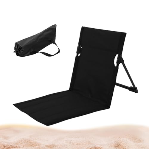Generico Tragbare Strandliege - Strandkorbmatte | Tragbarer Strandkorb mit Strandmatte, Campingstuhl faltbar mit Aufbewahrungstasche von Generisch