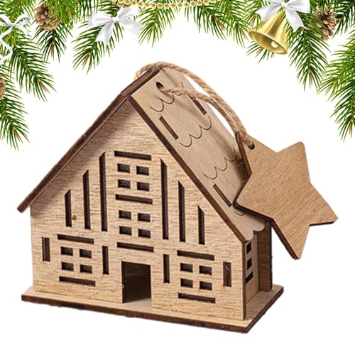 Generico Weihnachtsdorfhäuser | Beleuchtete Weihnachtsdorfhäuser aus Holz, Desktop-Dekoration Sammlergebäude für Winterfenster Apartment Hausregale von Generisch