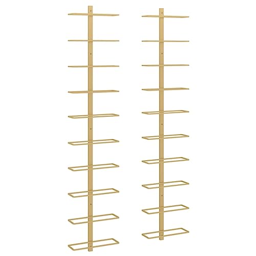 Generico kangqiling 340907 Weinregal für 10 Flaschen 2 Stück vergoldet aus Metall, Gold, 340907 von Generisch