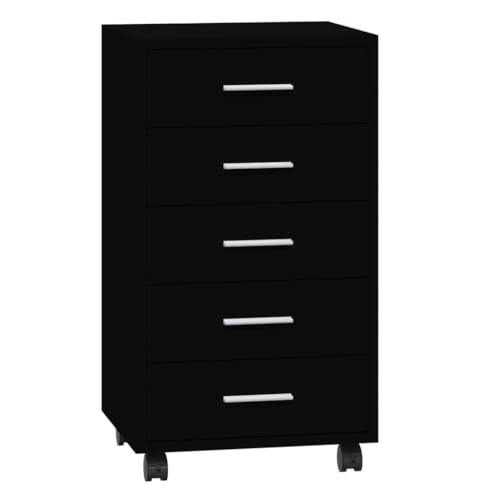 Generico kangqiling 342671 Kommode mit Rollen, schwarz, aus mehrschichtigem Holz, Schwarz Generico kangqiling 342671 Kommode mit Rollen, schwarz, aus mehrschichtigem Holz, Schwarz von Generisch