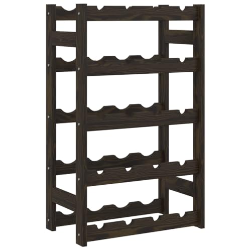 Generico kangqiling 373401 Flaschenregal für 20 Flaschen Schwarz Massivholz Kiefer Schwarz von Generisch