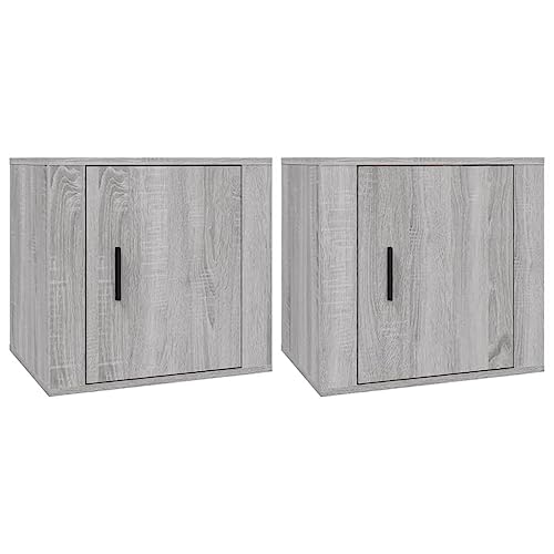 Generico kangqiling 816701 Nachttisch 2 Stück sonoma grau 50 x 39 x 47 cm, grau, 816701 von Generisch