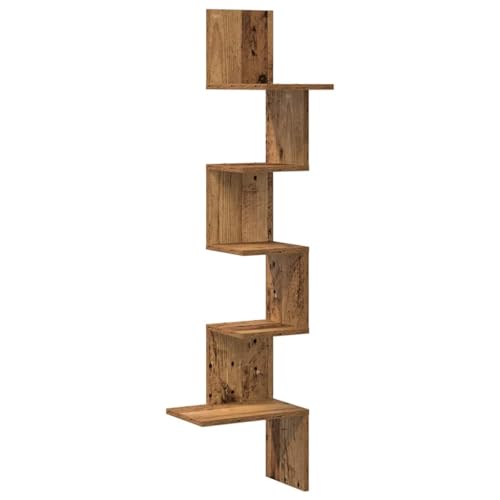 Generico kangqiling Eckregal Altholz 32 x 32 x 127,5 cm Mehrschichtholz, Braun, 860524 von Generisch