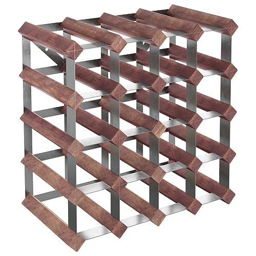 Generico kangqiling Flaschenregal für 20 Flaschen Massivholz Kiefer braun braun 340892 von Generisch