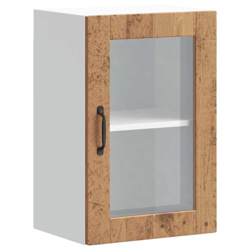 Generico kangqiling Hängeschrank mit Glastür Porto Altholz, Braun, 854015 von Generisch