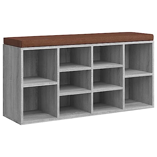 Generico kangqiling Schuhregal Sonoma Grau 103 x 30 x 48 cm aus mehrschichtigem Holz, Grau, 342613 von Generisch
