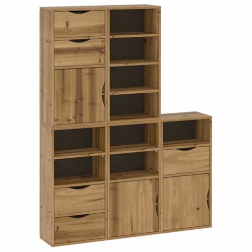 Generico kangqiling Seitenschränke 5 Stück ODDA 40 x 24 x 79 cm Massivholz Kiefer, Braun, 3365366 von Generisch