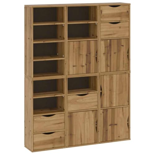 Generico kangqiling Seitliche Schränke 6 Stück ODDA 40 x 24 x 79 cm Massivholz Kiefer, Braun, 3365354 von Generisch