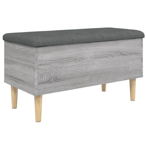 Generico kangqiling Sitzbank Sonoma Grau 82 x 42 x 46 cm Mehrschichtholz, Grau, 835080 von Generisch