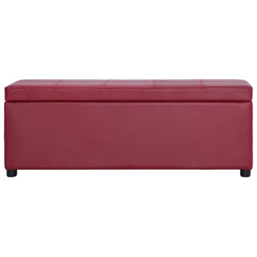 Generico kangqiling Sitzbank mit Stauraum 116 cm Weinrot aus Kunstleder, rot, 281313 von Generisch