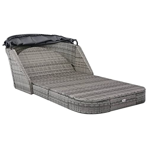 Generico kangqiling Sonnenliege mit Baldachin aus Polyrattan, Anthrazit, Anthrazit, 49496 Generico kangqiling Sonnenliege mit Baldachin aus Polyrattan, Anthrazit, Anthrazit, 49496 von Generisch