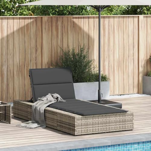 Generico kangqiling Sonnenliege mit Schwimmkissen hellgrau aus Polyrattan, grau, 4104207 Generico kangqiling Sonnenliege mit Schwimmkissen hellgrau aus Polyrattan, grau, 4104207 von Generisch