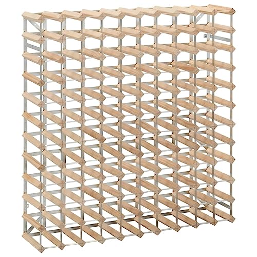 Generico kangqiling Weinregal für 120 Flaschen aus massivem Kiefernholz, Beige, 282472 von Generisch