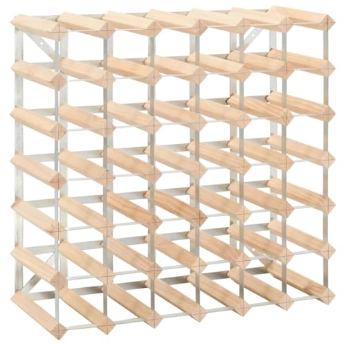 Generico kangqiling Weinregal für 42 Flaschen aus massivem Kiefernholz, Beige, 282470 von Generisch