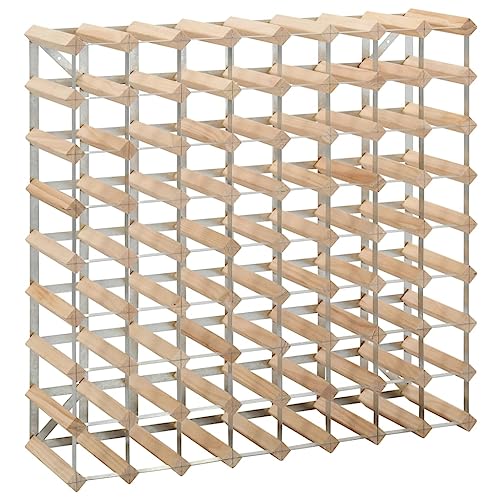 Generico kangqiling Weinregal für 72 Flaschen aus massivem Kiefernholz, Beige, 282471 von Generisch