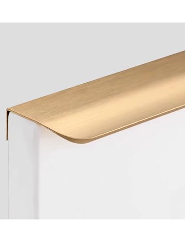 Generisch 1 Stück kantenbeschnittener Ziehgriff ohne Bohren for Schränke, Kleiderschränke und Schubladen – Anpassbare versteckte Möbelbeschläge(Brushed,Length 80cm) von Generisch
