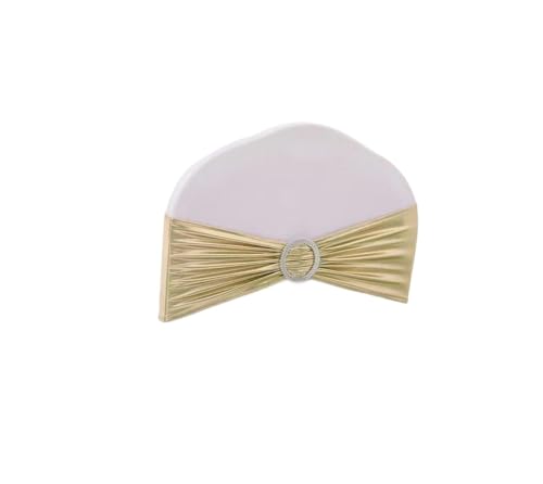 Generisch 10/50/100pc Metallic Chair Sash Bows with Round Buckles - Wedding, Banquet Chair Decor(Champagne,50pcs) von Generisch