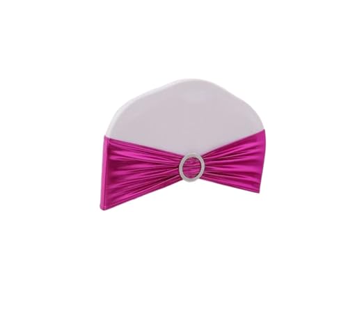 Generisch 10/50/100pc Metallic Chair Sash Bows with Round Buckles - Wedding, Banquet Chair Decor(Fuchsia,50pcs) von Generisch