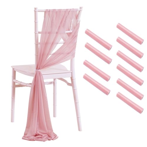 Generisch 10/50PCS Chiffon Chair Sashes 17x250cm - Wedding, Party, Banquet Decor(Dusty pink,10 pcs) von Generisch