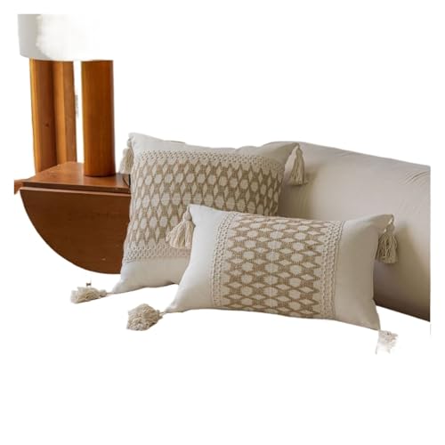 Generisch 1PC Kissenbezug American Jacquard Mehrfarbig Sofakissen Nachttischkissen Wohnzimmerkissen Stuhlbezug(1PC-Style J,60x60cm) von Generisch