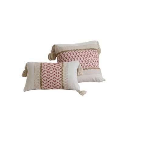 Generisch 1PC Kissenbezug American Jacquard Mehrfarbig Sofakissen Nachttischkissen Wohnzimmerkissen Stuhlbezug(1PC-Style O,60x60cm) von Generisch
