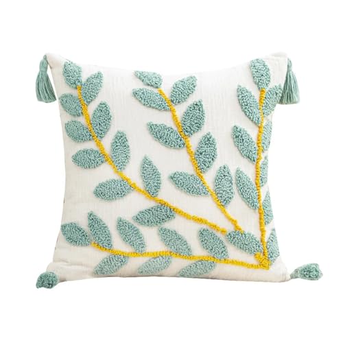 Generisch 1PC Kissenbezug mit Pflanzentufting, amerikanischer Jacquard, Mehrfarbig, Sofakissen, Nachttischkissen, Wohnzimmer, 45,7 x 45,7 cm(C-Cushion Cover) von Generisch