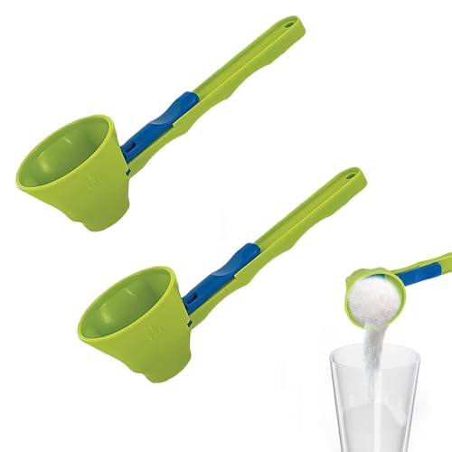 Generisch 2 Pack Funnel Scoop Gym | Scoops For Powder | Measuring Spoon Funnel | No Spill Scoop With Silding Base | Protein Powder, Coffee Scoop | Slide Scoop Funnel With Longer Handle, Kitchen Tools von Generisch