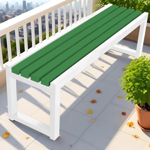 Generisch 2-Sitzer Gartenbank Aus Holz Wetterfest 100/120/150/180cm Ohne Lehne Parkbank Holzbank Balkon Bank Terrassenbank Gartenmöbel Sitzbank Für Innen- Und Außenbereich(Grün Weiß,100cm) von Generisch