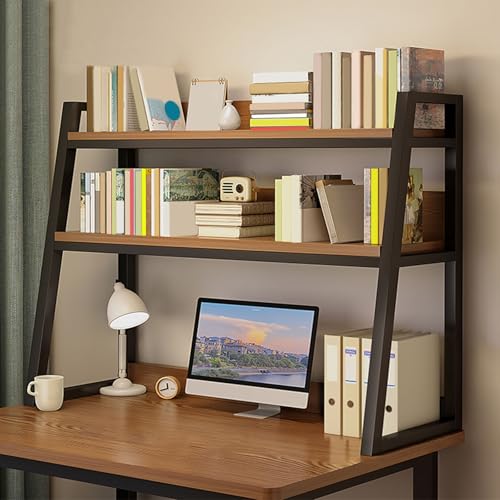 Generisch 2-Stöckiger Schreibtischaufsatz für Wohnheime, Verdicktes Leiter-Schreibtisch-Bücherregal Aus Blech, Mehrzweck-Schreibtischaufsatz für Wohnheime Im Home Office(Schwarz,45.27x12.59x35.43in) von Generisch