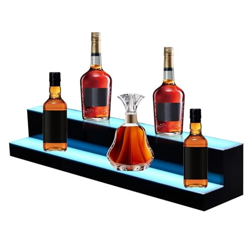 Generisch 2 Tier 23,6 Zoll LED Schnapsflasche Display Regals Mit Fernbedienung, Tabletop Weinregal, Tiered Bottle Stand, Taverne Regals Stand Für Schnaps, Schnapsflasche Display, Taverne von Generisch