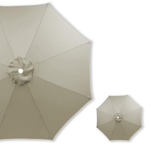 Generisch 2.0 m–4.,0 m Ersatzschirmdach für Terrassenschirm, Ersatz Regenschirm Abdeckung 6/8 Rippen, Ersatzstoff for Markt, Hof, Strand, Wasserdicht, UV-Schutz(Taupe,8 Streben 400cm) von Generisch