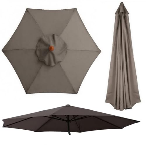 Generisch 2.70 m Sonnenschirm Ersatzdach für Terrassenschirm 6/8 Streben, Ersatz Regenschirmbezug, Sonnen Ersatzabdeckung für Garten, Pool und Strand, Wasserdicht, lichtecht(Taupe,8 Streben 270cm) von Generisch