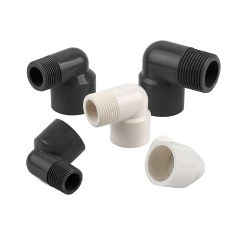 Generisch 20 25 32mm Bis 1/2 "3/4" 1 "Weiß PVC Anschluss 90 Grad Gleich Reduzierstück Kupplung Außengewinde Ellenbogengelenk Garten Bewässerung(Grey,5pcs) von Generisch