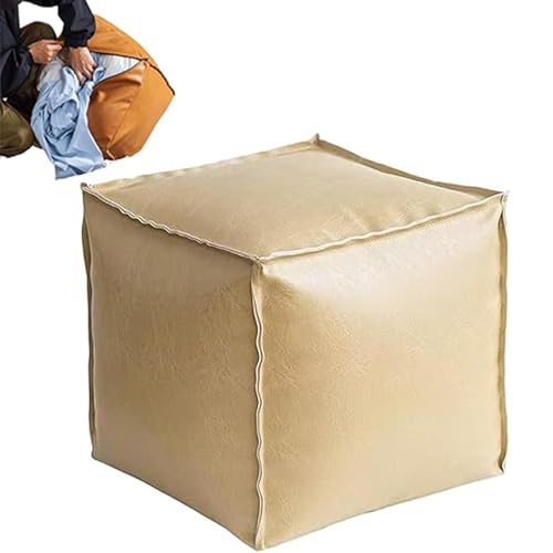 Generisch 2025 New Stuffable Cushion Bag, Unstuffed Pouf Ottomans, 16 Inch Floor Footrest Cushion Solution, Pouf Cover for Foot Stool and Storage Ottoman, Multi for Living Rooms Bedrooms(White) von Generisch
