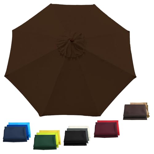 Generisch 270 cm Marktschirm Ersatzbespannung, 6/8 Streben Parasol Canopy, Sonnenschirm Ersatzbezug Wasserdicht UV-Schutz Für Outdoor Strandschirm Terrassenschirm(Khaki,2.7 m/9 FT/8 Ribs) von Generisch
