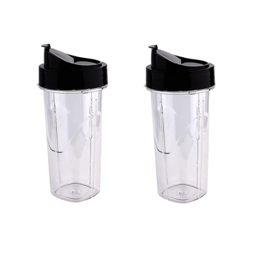 Generisch 2er-Pack Ersatz-Mixerbecher (24 oz) mit Klappdeckel for Pro 1200 W Mixer-Zubehör von Generisch