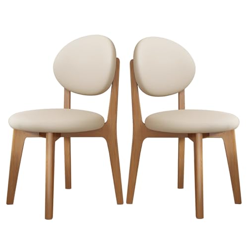 Generisch 2er Set Esszimmerstühle Küchenstühle Modern mit Holzbeine Rückenlehne und Polster Essstühle Ohne Armlehnen für Küche Schlafzimmer Wohnzimmer (Walnuss 2) von Generisch