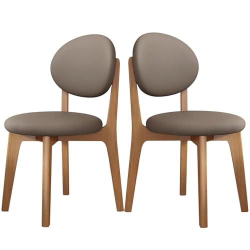 Generisch 2er Set Esszimmerstühle Küchenstühle Modern mit Holzbeine Rückenlehne und Polster Essstühle Ohne Armlehnen für Küche Schlafzimmer Wohnzimmer (Walnuss 3) von Generisch